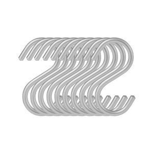 Santú Home & Deco - Set 10 Ganchos En Forma S Plateado 110X55Mm Aluminio