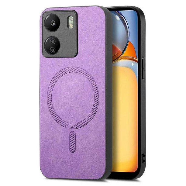 Magnetic Slim Case for Xiaomi Redmi 13C with Camera Guard & Anti-Scratch Back Purple