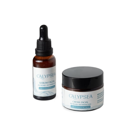 Kit Serum y Crema Facial Antimanchas Antiedad Con Algas Calypsea