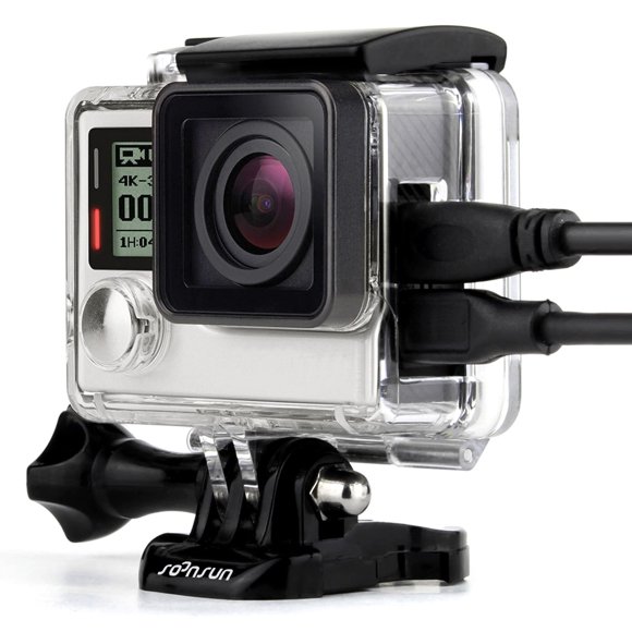 Funda Skeleton SOONSUN para GoPro Hero 3/3+/4, color negro y plateado