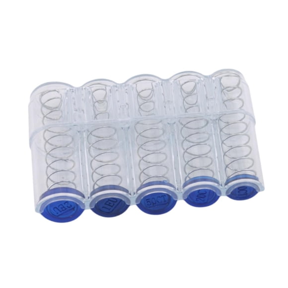 Dispensador De Monedas Portátil Transparente De 10, 20, 50, 1 Y 2 Euros