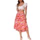 thumbnail image 2 of Faldas Midi Florales INSPIRE CHIC para Mujer con Frente Elástico y Dobladillo Irregular S Rosa, 2 of 6