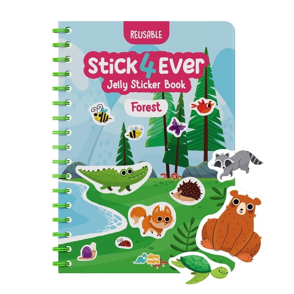 Libro de pegatinas Stick4Ever Jelly impermeable para niños con 50 pegatinas