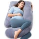thumbnail image 1 of Almohada de embarazo Momcozy en forma de U para todo el cuerpo, gris, con funda, 1 of 9