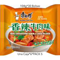Fideo Instantaneo Kang Shi Fu Sabor A Carne Picante 104G*30 Bolsas
