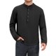thumbnail image 1 of INSPIRE CHIC Camiseta Henley de Algodón para Hombre de Manga Larga con Botones, Camisetas Básicas L Negras, 1 of 6
