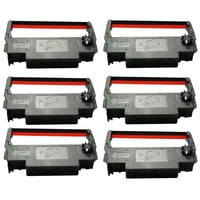 Paquete De 6 Cartuchos De Cinta De Tinta Negro/Rojo Epson Erc 30/34/38