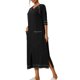 thumbnail image 4 of INSPIRE CHIC Bata con Cremallera de Manga Larga para Mujer, Mezcla de Rayón Suave, Loungewear Midi con Bolsillos XL Negro, 4 of 6