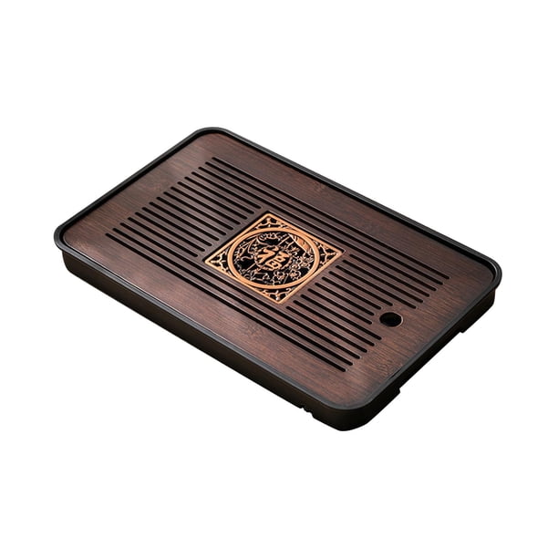 Bandeja de té de bambú china, mesa de té Kungfu sencilla para juego de té Kungfu, bandeja tradicional para servir té, almacenamiento de agua para hote Estilo B