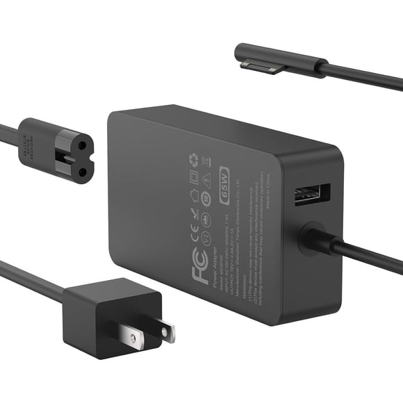 Cargador de 65 W compatible con Microsoft Surface Pro 11, 10 y 9