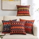 thumbnail image 5 of Juego de 4 fundas de almohada coloridas con rayas retro, bohemias, decorativas, hippies, de 45 x 45 cm, con rayas., 5 of 7