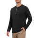 thumbnail image 5 of Camisetas Henley de Hombre Manga Larga Casual Botón Algodón Pullover Camiseta XL Negro, 5 of 6