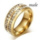 thumbnail image 3 of Elegant Stainless Steel Double Row Zircon Ring for Engagement and Wedding - Perfect for Fashionable and Romantic Women, 3 of 4