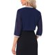 thumbnail image 3 of INSPIRE CHIC Chaqueta de Noche para Mujer con Ribete de Lentejuelas, Manga 3/4, Frente Abierto, Corta de Chifón, Azul Oscuro S, 3 of 6