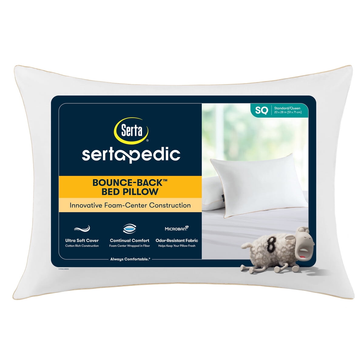 Almohada Serta Bounce Back Standardqueen Hipoalergénica Firme