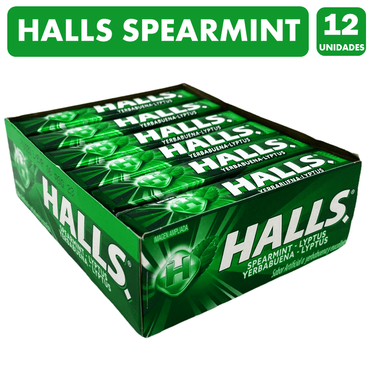 Halls Verde Sabor Menta Verde Spearmint (Caja Con 12 Uni) Lider