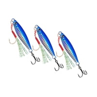 Magideal - Señuelos De Pesca Jigging, 3 Uds., Cebos De Pesca Para Atún, Señuelo Lento, De Pescado De Imitación, Accesorios De Pesca, Cuchara Jigging, Señ , Azul