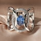 thumbnail image 3 of Round Blue Sapphire Silver Engagement Ring Sizable For Women Wedding/ Valentines / Engagement 1pc, 3 of 3