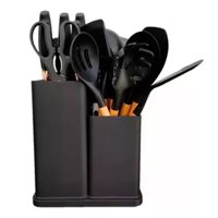 Genérico - Set 19 Utensilios Cocina Antiadherente Silicona Mango Madera