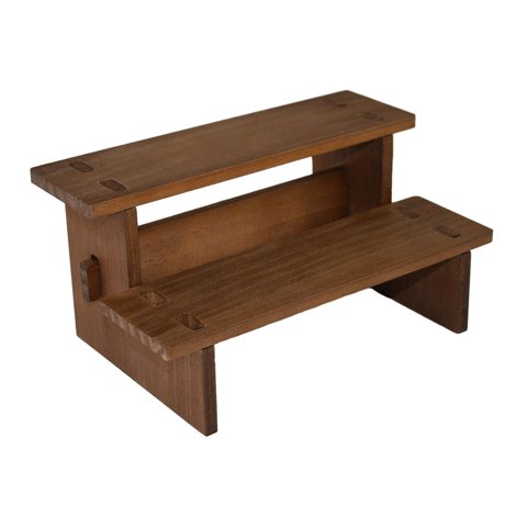 Ioensy - Estante Elevador De Exhibición De Madera, Soporte De Exhibición Coleccionable Para Muñecas, Figuras, Juguetes, 2 Capas, 20Cm