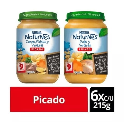 Pack X12 Picado Nestlé® Naturnes® Pollo Verduras Y Carne Fideos