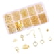 thumbnail image 1 of Juego de fabricación de aretes con anillos de salto abiertos Pasadores de oreja Abrazadera de cinta Engarces con lazo Hallazgos de joyería Extremos de , dorado, 1 of 5