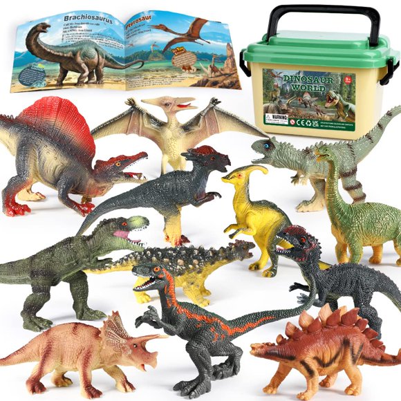Figuras jurásicas realistas de Dinosaur Toys OENUX con folleto, de 3 a 5 años
