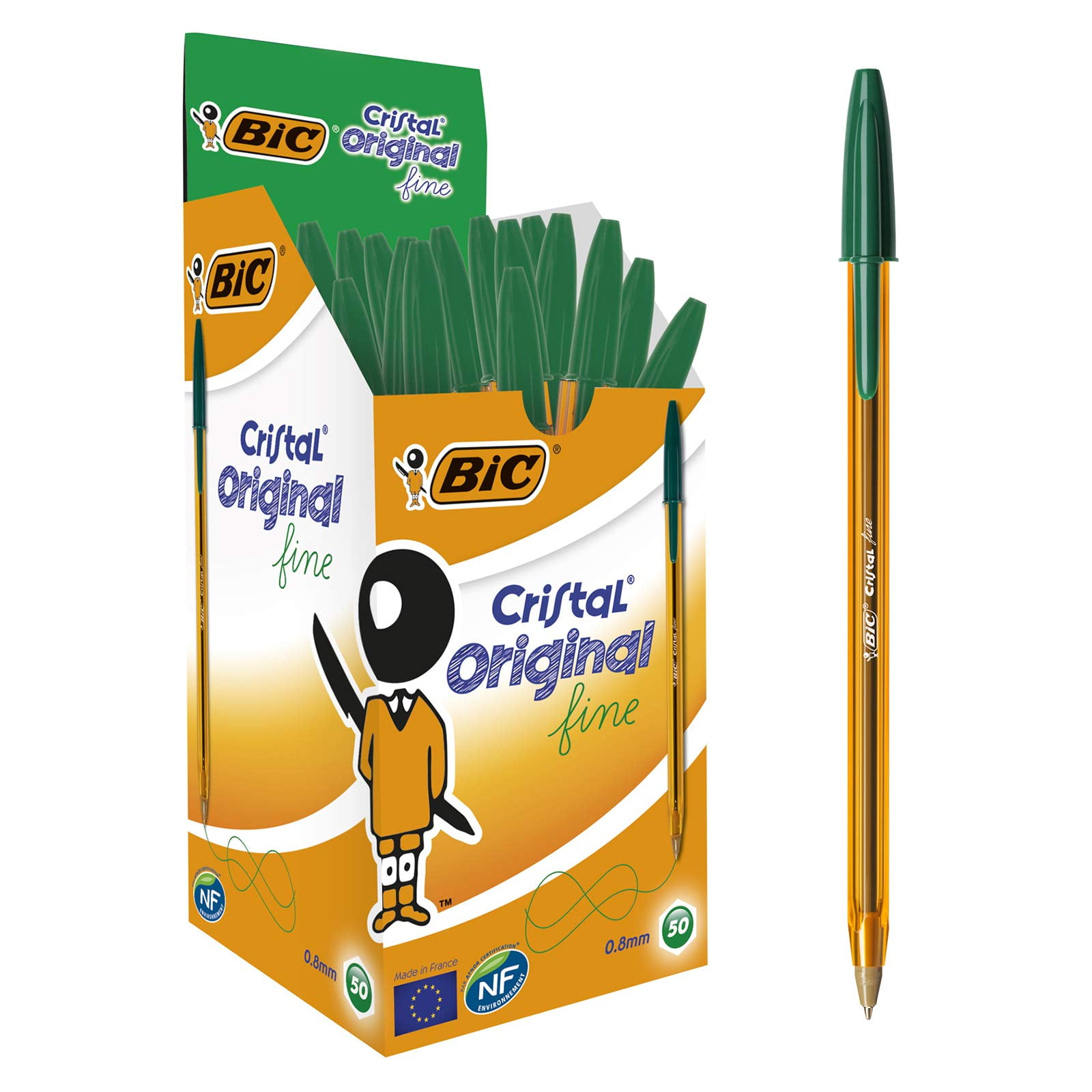 Bolígrafo Bic Cristal Fine 0.8 Mm Verde (caja 50)