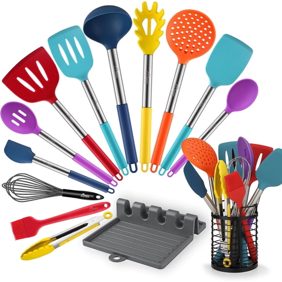 Set de Utensilios de Cocina HOTEC 14 Piezas Silicona Resistente 446F
