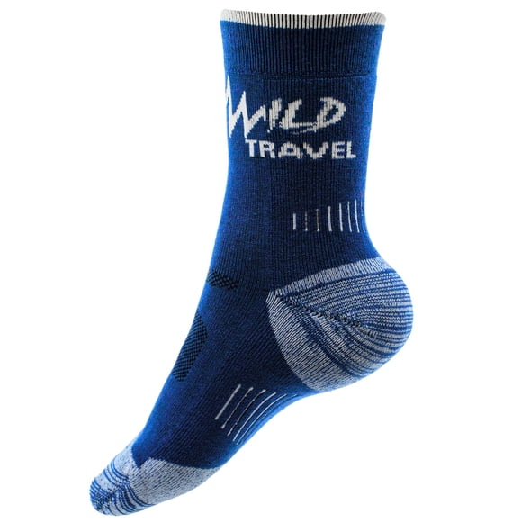Calcetas Trekking Lana Merino Térmicas Deportiva Azul M (35-39)