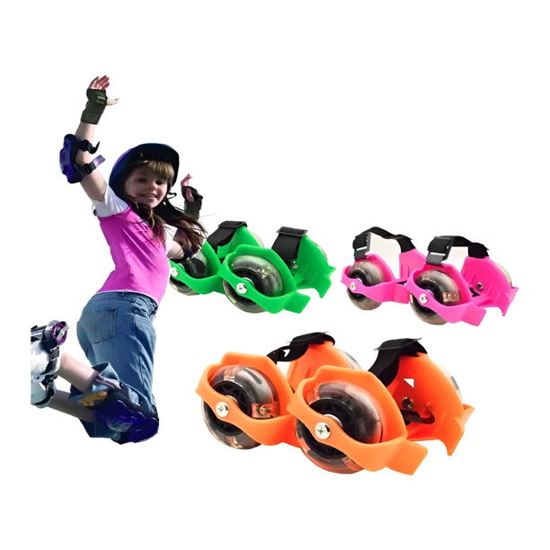 Patines Zapatillas Ajustable Luz Led 2 Ruedas Unica Fucsia