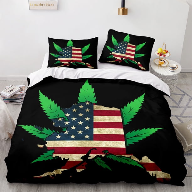 WEED Bedding Set Single Twin Full Queen King Size Maple leaf Bed Set Aldult Kid Bedroom Duvetcover Sets 3D 3Bed Sheets
