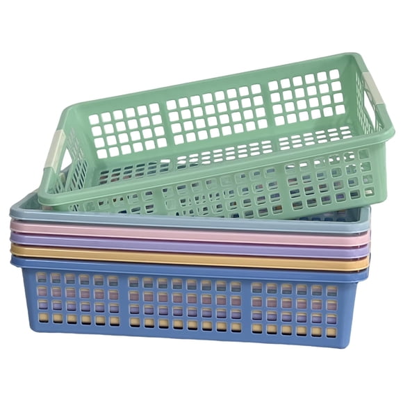 Cestas de plástico RAUVOLFIA 34x25x8 cm Pack de 6 para aula