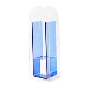 Magideal - Jarrón De Acrílico, Jarrón De Mesa, Soporte De Flores, Jarrones De Arte Decorativo De Moda, Contenedor Floral, Maceta Para Decoración De Escritorio De Medio Azul