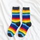 thumbnail image 1 of suxuMhao Calcetines a Media Pantorrilla, 6 Pares de Calcetines a Media Pantorrilla, Calcetines a Media Pantorrilla, Calcetines a Media Pantorrilla con Rayas, Calcetines a Rayas, Calcetines, 1 of 2