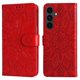 thumbnail image 1 of Funda tipo cartera FOXDOCK para Samsung Galaxy S25 FE , diseño girasol en relieve, cuero PU, cierre magnético, soporte y tarjetero, 1 of 5