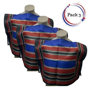 Genérico - Pack 3 Mantas Poncho Huaso Juvenil Fechas Patrias Viva Chile