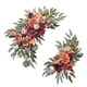 thumbnail image 2 of 2 piezas de flores artificiales de seda, flores colgantes rústicas para boda, corona de arco, telón de fondo Floral para la puerta delantera del hogar Rojo, 2 of 5