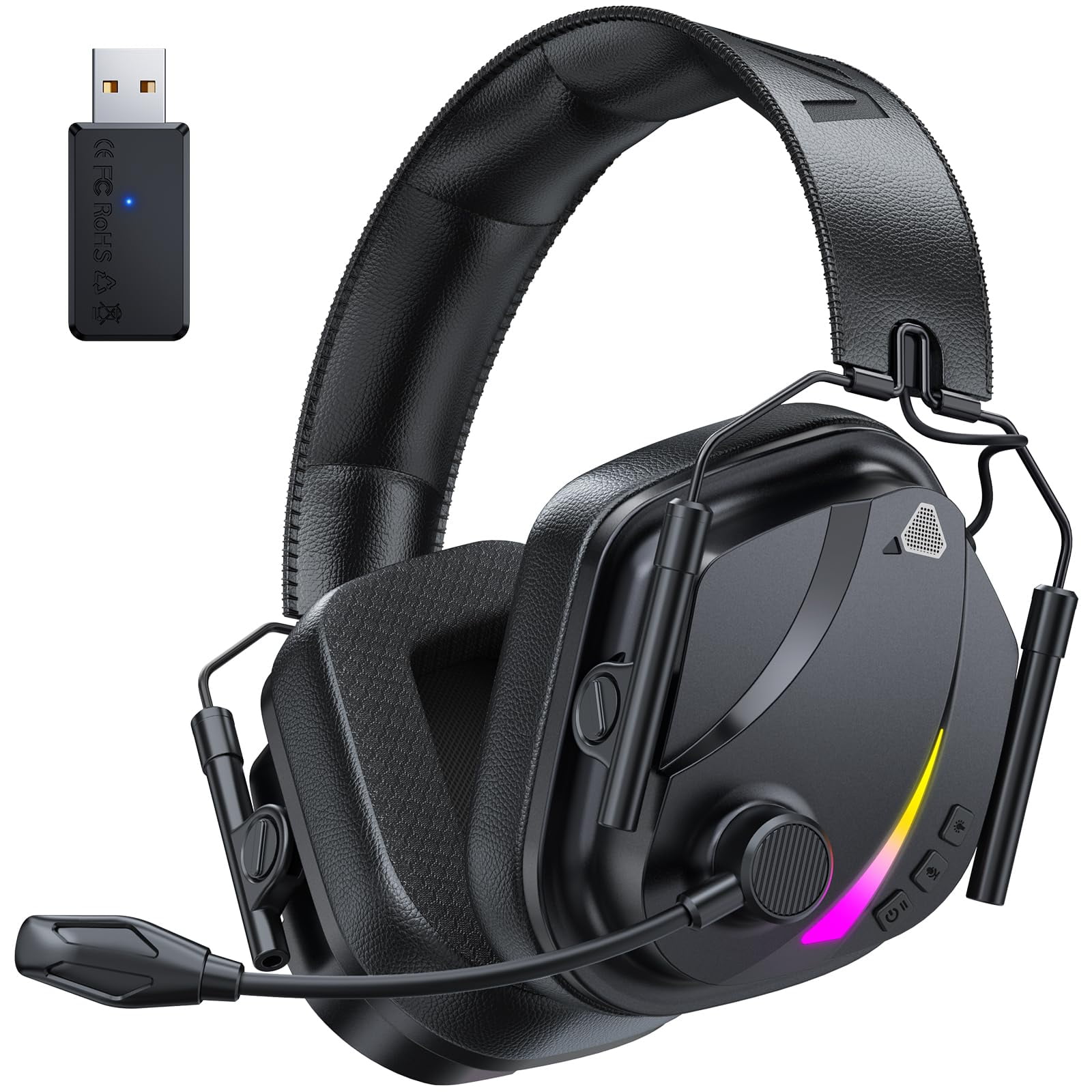 Auriculares Inalámbricos Para Juegos Vakedy Para Ps5, Ps4, Pc Con Micrófono 50h Bat