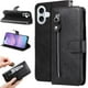 thumbnail image 3 of Funda con Cremallera para iPhone 17, Carcasa Cartera de Cuero PU con Soporte y Tarjetero, 3 of 5