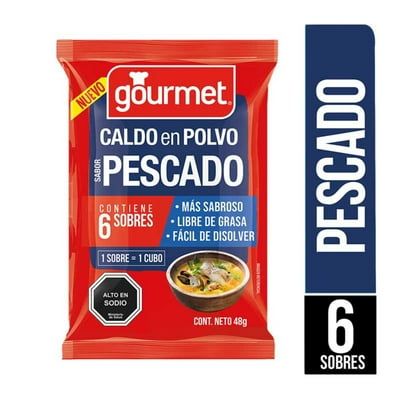 Caldo En Polvo Sabor Pescado (6 Sobres) Bolsa 48 G Gourmet