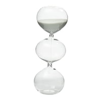 Magideal - Reloj De Arena De Tres Capas De Vidrio, Herramienta De Gestión Del Tiempo, Adorno Decorativo Transparente De Escritorio Para Sala De Estar, Decoración Arena Gris