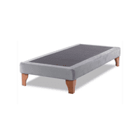 Importclick - Base Elegante Cama Europea 1.5 Plaza 105X190 Cm Gris Claro Lino
