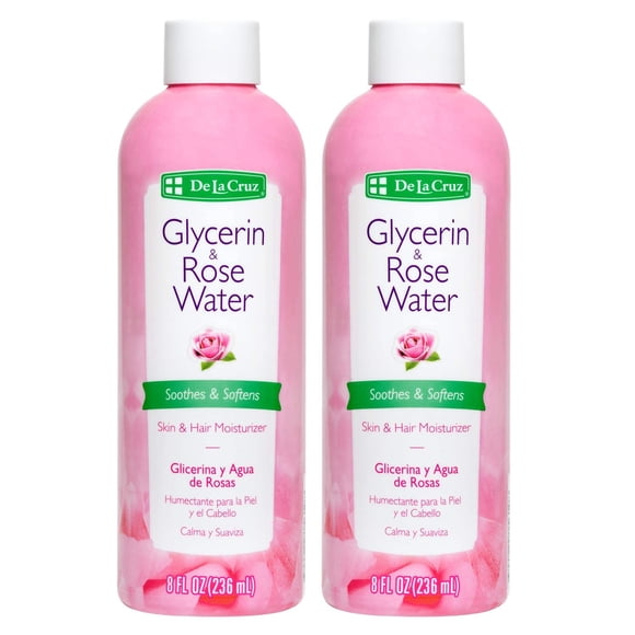 Tónico e hidratante facial Rosewater De La Cruz 236 ml x2