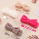 thumbnail image 5 of Diadema de spa, paquete de 4 bandas para el cabello con lazo para lavarse la cara, maquillaje facial, yoga, ducha, banda para la cabeza de vellón coral suave para mujeres y niñas, 5 of 7