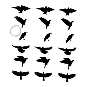 Magideal - 18 Piezas De Adorno Colgante De Pájaro Para Halloween, Escultura De Animal Colgante Creativa De Pvc, Adecuada Para Decoración De Jardín Y Patio Paquete De 18