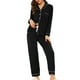 thumbnail image 3 of INSPIRAR CHIC Pijamas de Mujer Modal de Manga Larga con Botones y Pantalones Conjunto de Ropa de Casa XL Negro, 3 of 3