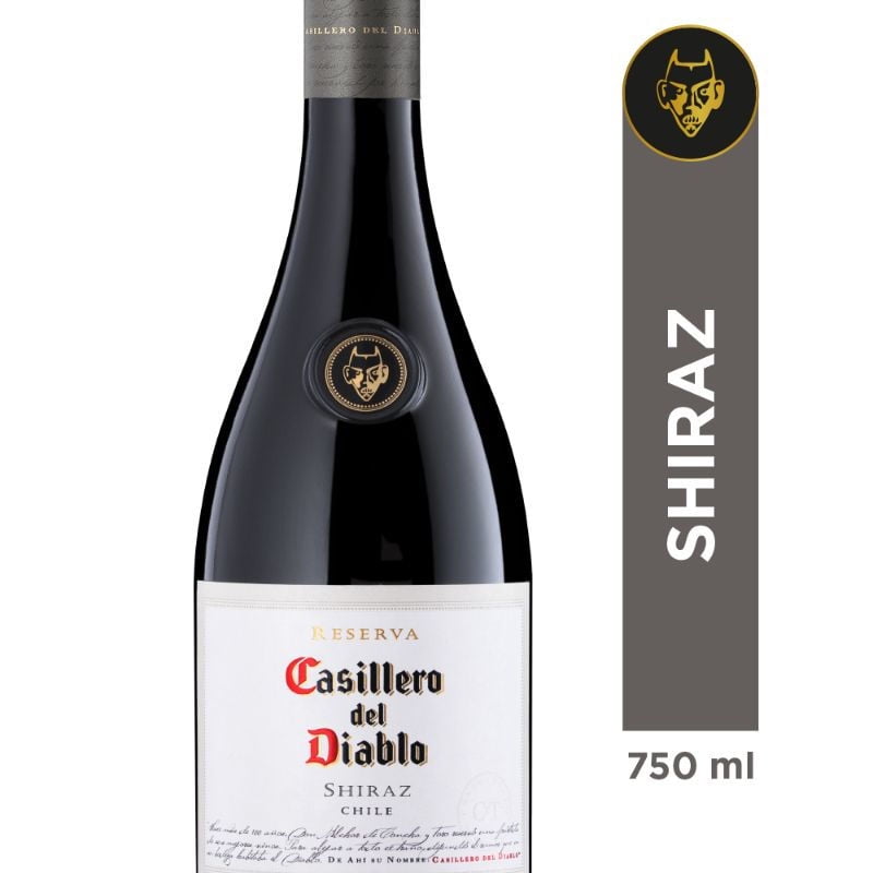 Vino Tinto Syrah Reserva Botella 750 cc Casillero del Diablo