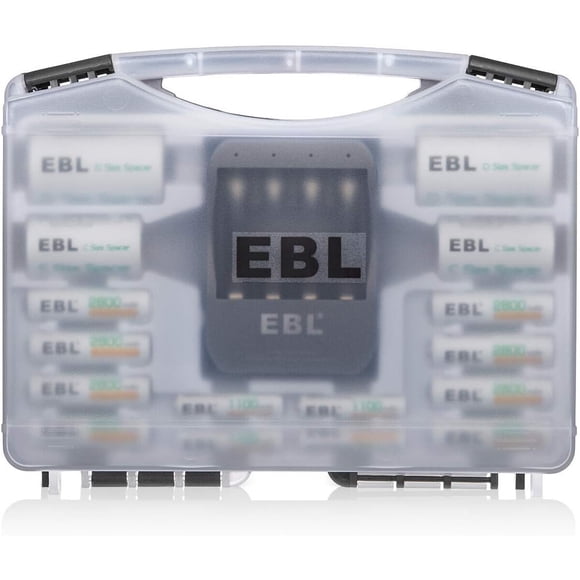 Caja EBL 8 Pilas AA 2800mAh Recargables con Cargador