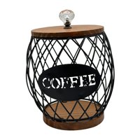Magideal - Soporte Para Cápsulas De Café, Contenedor Para Cápsulas De Café, Jaula Para Cápsulas, Cesta De Almacenamiento De Cápsulas De Café De Hierro, Organizad Negro